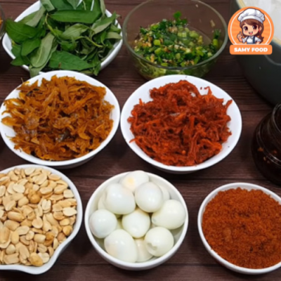Nguyên liệu để làm ra món bánh tráng mắm me cực ngon